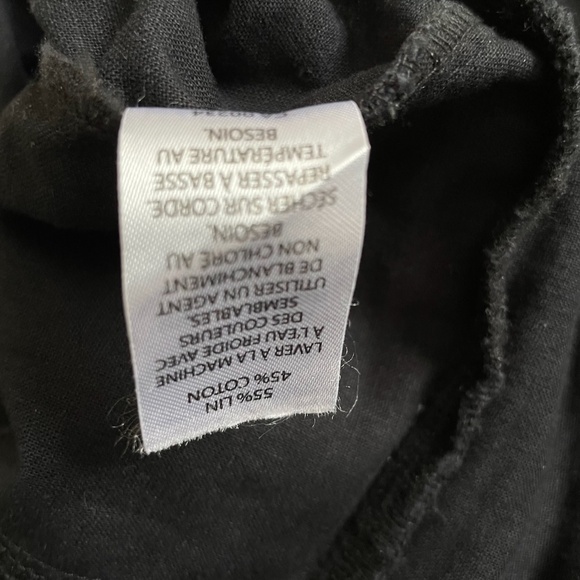 NWT Women’s Saks Fifth Avenue Black Linen/Cotton High Rise Wide Leg Belt Pants - Picture 9 of 10